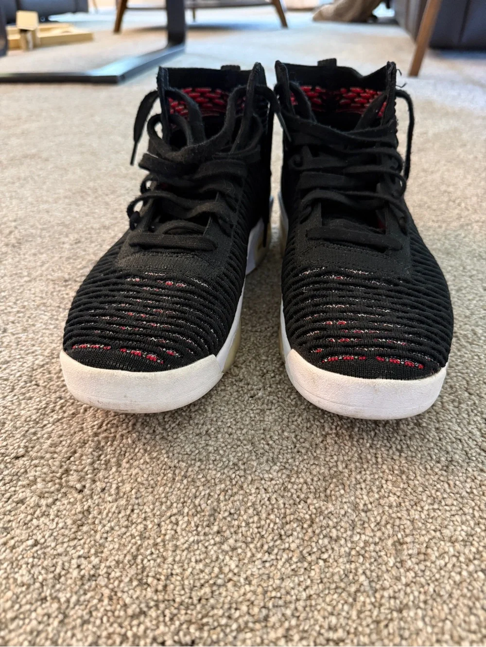 Jordan Flyknit Elevation 23 in the “Black/University Red